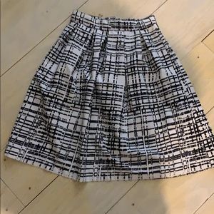 Girls Black and white middi skirt